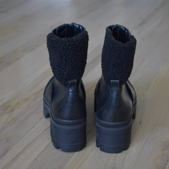 Michael Kors Women Channing Waterproof Black Rain Platform Lug Sole Boots - Picture 6 of 11